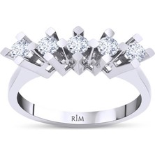 Rim Pırlanta 0.25 Karat Laboratuvar Pırlanta Beştaş Yüzük - Hrd Sertifikalı