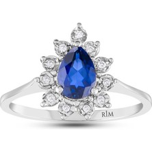 Rim Pırlanta 0.95 Karat Laboratuvar Pırlanta Safir Yüzük - Hrd Sertifikalı