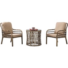 Mey İthalat Rehome Capri Swing Pisa Tekli Rattan Bahçe Balkon Oturma Grubu Açık Kahve 703