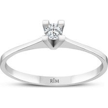 Rim Pırlanta 0.10 Karat Laboratuvar Pırlanta Tektaş Yüzük - Hrd Sertifikalı