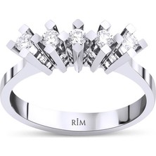 Rim Pırlanta 0.35 Karat Laboratuvar Pırlanta Beştaş Yüzük - Hrd Sertifikalı