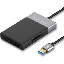 Mey İthalat Çoklu Xqd Kart Okuyucu 6in1 Fonksiyonlu 3.0 x 2 USB Girişi Xqd Tf Cf Sd Card Reader