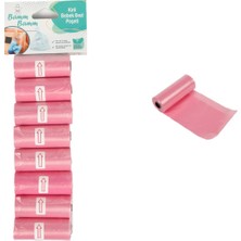 Mey İthalat Bamm Bamm Kirli Bebek Bezi Poşeti Çanta Boy Pembe 8 Rulo (120 Adet)