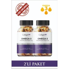 Collagen Forte 2 Adet Omega-3 Premium Fish Oil 90 Softgel x 1000MG, Balık Yağı, Hidrolize Kolajen