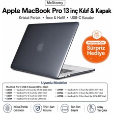 Mey İthalat Mcstorey MacBook Pro 13 Kılıf A1706 A1708 A1989 A2159 A2251 A2289 A2338 M1 M2 Uyumlu Kristal Parlak Sert Hard Case Ince Hafif Koruyucu Kapak