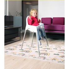 Mey İthalat Mama Sandalye ve Aktivite Örtüsü Kullan At Sıvı Geçirmez 3rulo(Rulo Içi:10 Adet) Gökkuşağı 100X120CM