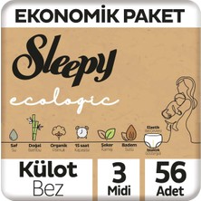 Mey İthalat Sleepy Ecologic Ekonomik Paket Külot Bez 3 Numara Midi 56 Adet