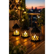 Overmax Dekoratif Mini LED Fener 10 cm – Sıcak Beyaz Işıklı Balkon, Masa ve Parti Süsü | Pilli Mini Fener
