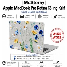 Mey İthalat Mcstorey MacBook Pro Retina 13 Inç Kılıf A1425 A1502 Uyumlu Tropikal Yaprak ve Çiçek Desenli Sert Kapak Hard Case Ince Hafif Laptop Koruyucu R-622
