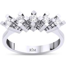 Rim Pırlanta 0.45 Karat Laboratuvar Pırlanta Beştaş Yüzük - Hrd Sertifikalı