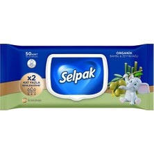 Mey İthalat Selpak Organik Bambu Zeytinyağlı Islak Mendil 1X50