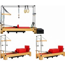 Combo Cadillac ve 2 Adet Tower Reformer Stüdyo Paket Kırmızı Renk 1. Sınıf Kayın Ağacı