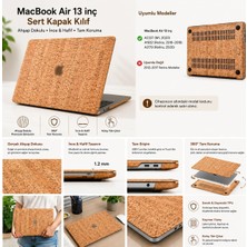 Mey İthalat Mcstorey MacBook Air M1 Kılıfı A2337 A2179 A1932 Uyumlu 13.3 Inç Hard Case Sert Kapak 360° Koruma Ince Hafif Ahşap Dokulu MacBook Air Kılıfı Kahverengi