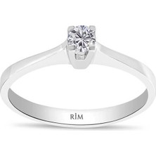 Rim Pırlanta 0.15 Karat Laboratuvar Pırlanta Tektaş Yüzük - Hrd Sertifikalı