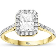Rim Pırlanta 1.35 Karat Radiant Tektaş Laboratuvar Pırlanta Yüzük - Hrd Sertifikalı