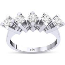 Rim Pırlanta 0.95 Karat Laboratuvar Pırlanta Beştaş Yüzük - Hrd Sertifikalı