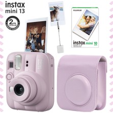 Fujifilm Instax Mini 13 Candy Pink Fotoğraf Makinesi Deri Çanta Kıskaç ve 10'lu Film Hediye Seti