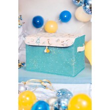 Mey İthalat Mayaglory Anne Bebek Kapaklı Kutu, Maxi Boy, Bebek Odası Düzenleyici, 35X24X23CM, Mavi Renk