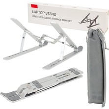 Mey İthalat Ayarlanabilir Metal Laptop ve Tablet Standı (10-15.6 Inç), Kaymaz Tabanlı Ergonomik Masaüstü Bilgisayar Yükseltici