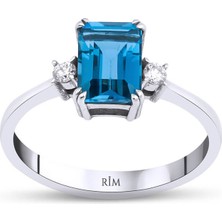 Rim Pırlanta 1.45 Karat Laboratuvar Pırlanta Aquamarine Yüzük - Hrd Sertifikalı