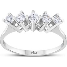 Rim Pırlanta 0.35 Karat Laboratuvar Pırlanta Beştaş Yüzük - Hrd Sertifikalı