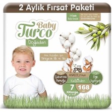 Mey İthalat Baby Turco Bebek Bebek Bezi 2 Aylık Paket 7 Numara 20-30 kg 168 Adet