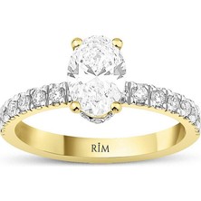Rim Pırlanta 1.35 Karat Oval Tektaş Laboratuvar Pırlanta Yüzük - Hrd Sertifikalı