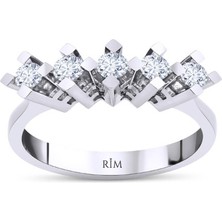 Rim Pırlanta 0.25 Karat Laboratuvar Pırlanta Beştaş Yüzük - Hrd Sertifikalı