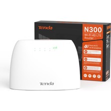 Mey İthalat Tenda 4G03 Wi-Fi Router 4g Lte 300 Mbps, 2.4 Ghz Kablosuz Bant, Ebeveyn Kontrolü, Veri Trafiği Izleme, Lan/wan Portu, Sım Kart Yuvalı, 32 Cihaza Kadar Wi-Fi Erişimi