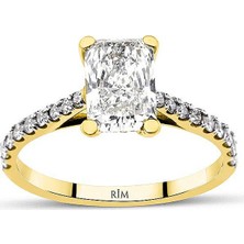 Rim Pırlanta 1.90 Karat Radiant Tektaş Laboratuvar Pırlanta Yüzük - Hrd Sertifikalı