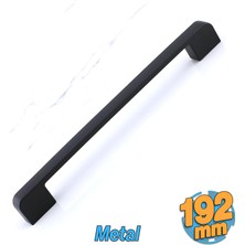 Mey İthalat BADEM10 Radus Siyah Metal Kulp 192 mm -19.2 cm Mobilya Çekmece Mutfak Dolabı Dolap Kulpları Kulbu Kulpu
