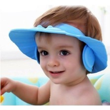 Mey İthalat Tineke Bebek Banyo Şapkası -Kulaklıklı Mavi