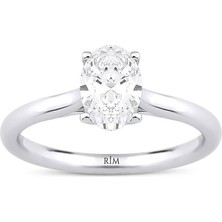 Rim Pırlanta 1.10 Karat Oval Tektaş Laboratuvar Pırlanta Yüzük - Hrd Sertifikalı