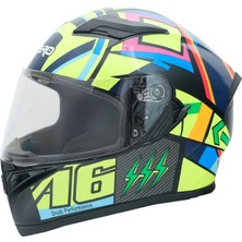 Gp Kompozit GP NERO MKS003-BB5NY Güneş Vizörlü Şeffaf Full Face Motosiklet Kaskı