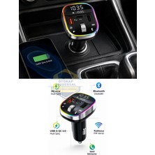 Otokap Universal Mp3 Wireless Fm Transmitter 35W Hızlı Şarj Araç Çakmak Soketi Dual USB Type-C Bluetooth Araç Içi Müzik Çalar 12V-24V