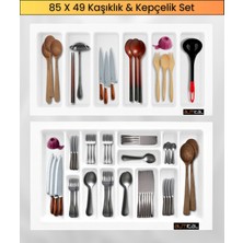 ALMITAL 85x49 Cm. Beyaz Kaşıklık Ve Kepçelik 2'li Set (78X41 CM'E KADAR KESİLEBİLİR)