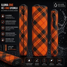 Zigver Iqos Illuma One Uyumlu Kılıf Ekose Desenli Orange (Sadece Kılıftır)