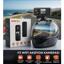 Azurtech F3 Mini Wifi Aksiyon Kamerası  – Dokunmatik Ekranlı, Ipx6 Suya Dayanıklı, Kablosuz Bağlantılı Spor ve Motosiklet Kamerası