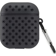 Bezos Airpods 2 (2.nesil) Spor Delikli Kılıf - Siyah-Siyah