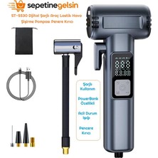 Sepetine Gelsin Sepetinegelsin ST-5530 Dijital Şarjlı Araç Lastik Hava Şişirme Pompası Penere Kırıcı