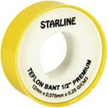 25'li Paket Starline Teflon Bant 12MMX0,075MMX10M