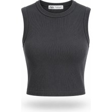 Purple By Banu Füme Fitilli Crop