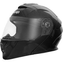 Gp Kompozit GP NERO MKS004-B Güneş Vizörlü Şeffaf Çene Açılır Motosiklet Kaskı
