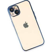 Bezos iPhone 14 Kılıf Razer Lensli Silikon - Açık Mavi