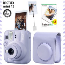 Fujifilm Instax Mini 13 Dreamy Purple Fotoğraf Makinesi Deri Çanta Kıskaç ve 20'li Film Hediye Seti