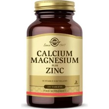 Solgar 100 Tablet Calcium Magnesium Plus Zinc Mineral Takviyesi