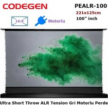 Codegen PEALR-100 Ultra Short Throw Alr Tension Motorlu Floor Pull Up Projeksiyon Perdesi 100 Inch (221X125CM)