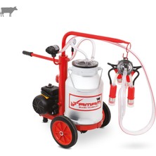 Tamam Ecomini Tekli İnek Süt Sağma Makinesi (Alüminyum Güğüm-Silikon Memelik) (Kuru Pompa)