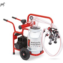 Melasty Junior İkili Keçi Süt Sağma Makinesi (Alüminyum Güğüm-Kauçuk Memelik) (Yağlı Pompa)