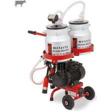 Melasty Micro Tekli İnek Süt Sağma Makinesi (Çift Güğümlü) (Alüminyum Güğüm-Kauçuk Memelik) (Kuru Pompa)